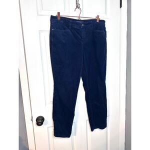 Talbots NAVY Corduroy Jeans Pants Simply Flattering 5 Pocket Womens 14P Stretch